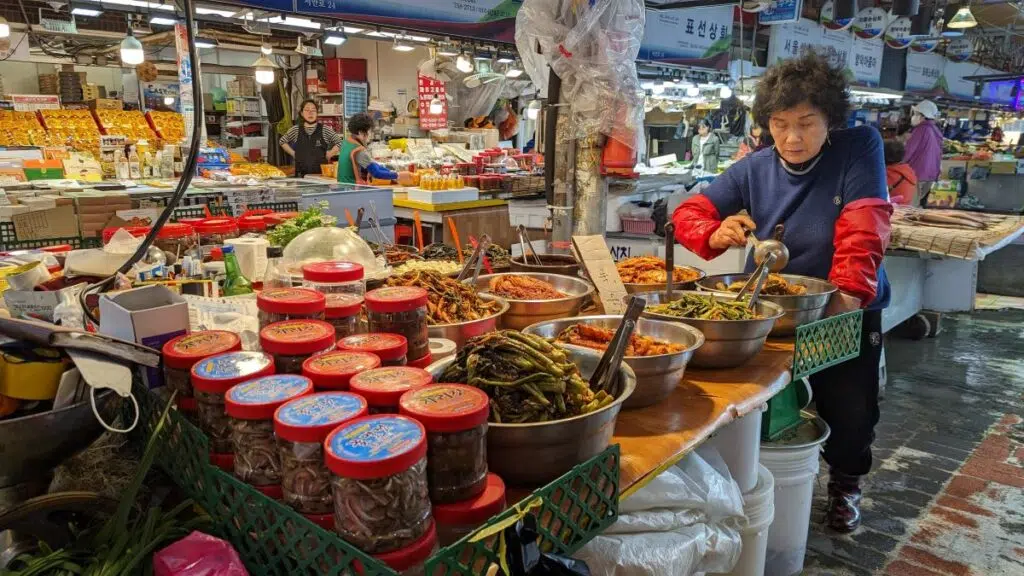 Le marché sur l'île de Jeju