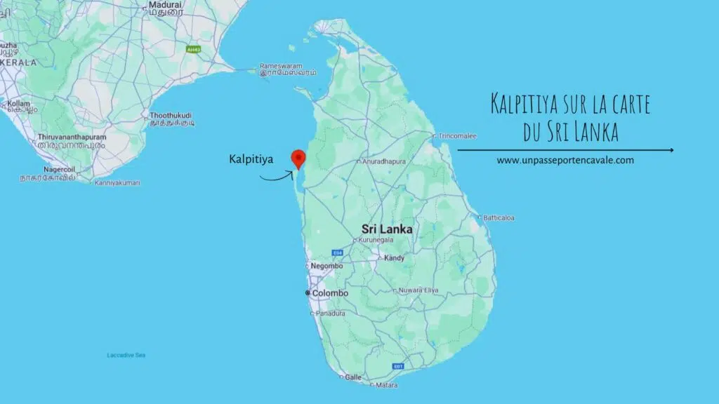 Kalpitiya sur la carte du Sri Lanka
