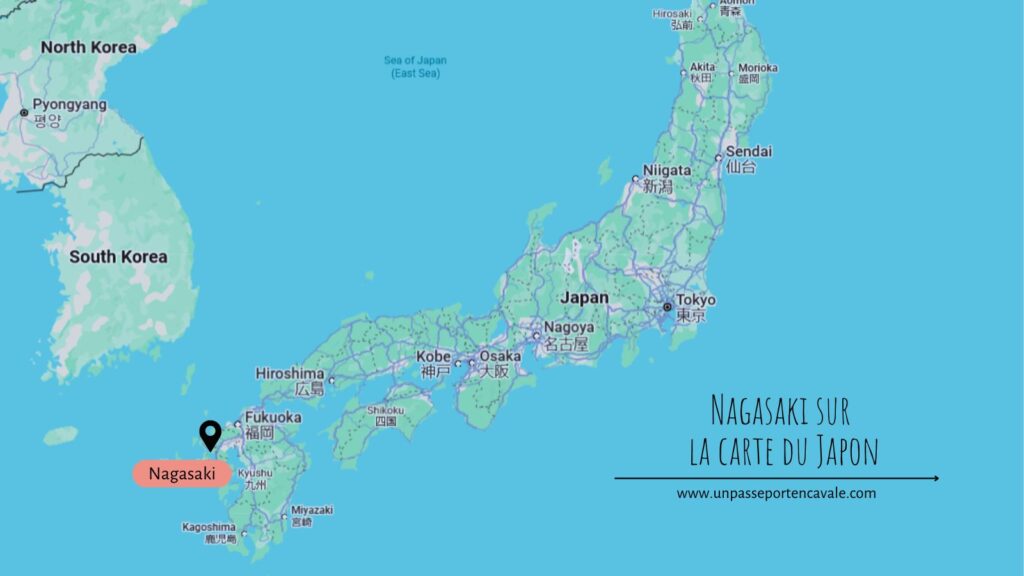ou se situe Nagasaki sur la carte du Japon