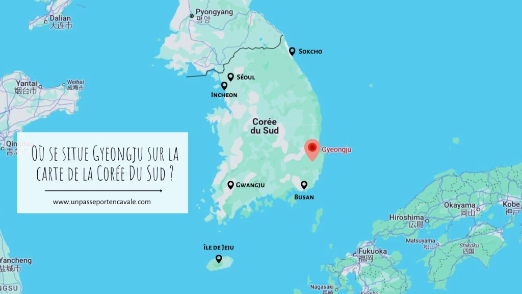 Gyeongju sur la carte de la Corée du Sud