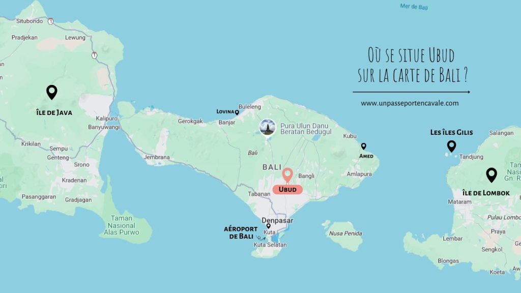 Ubud sur la carte d'Indonésie