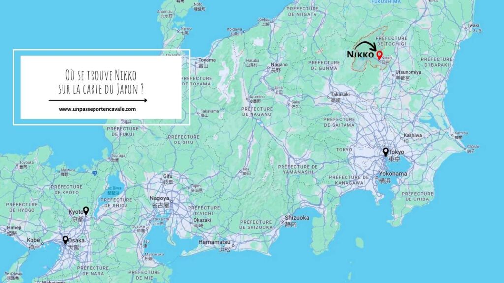 Nikko sur la carte du Japon
