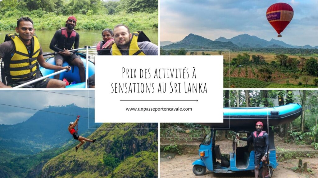 Tarifs des activités à sensations