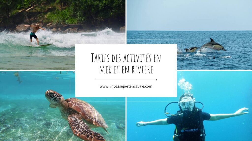 Prix des activités en mer au Sri Lanka
